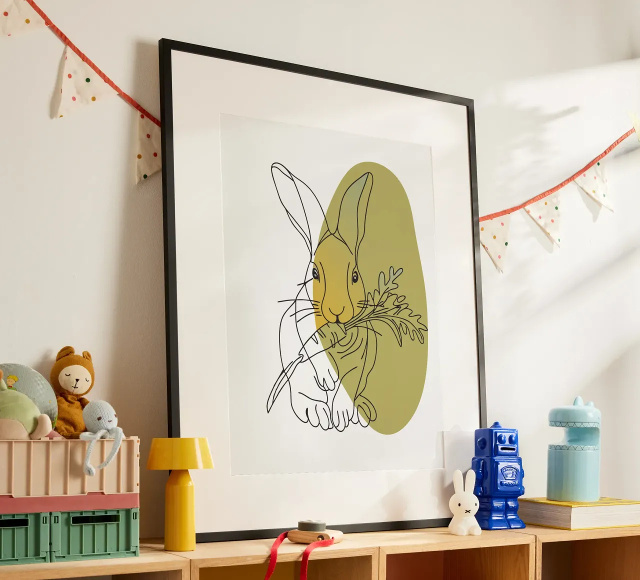 Rabbit Eats Carrots poster by RELAXING TOUCH