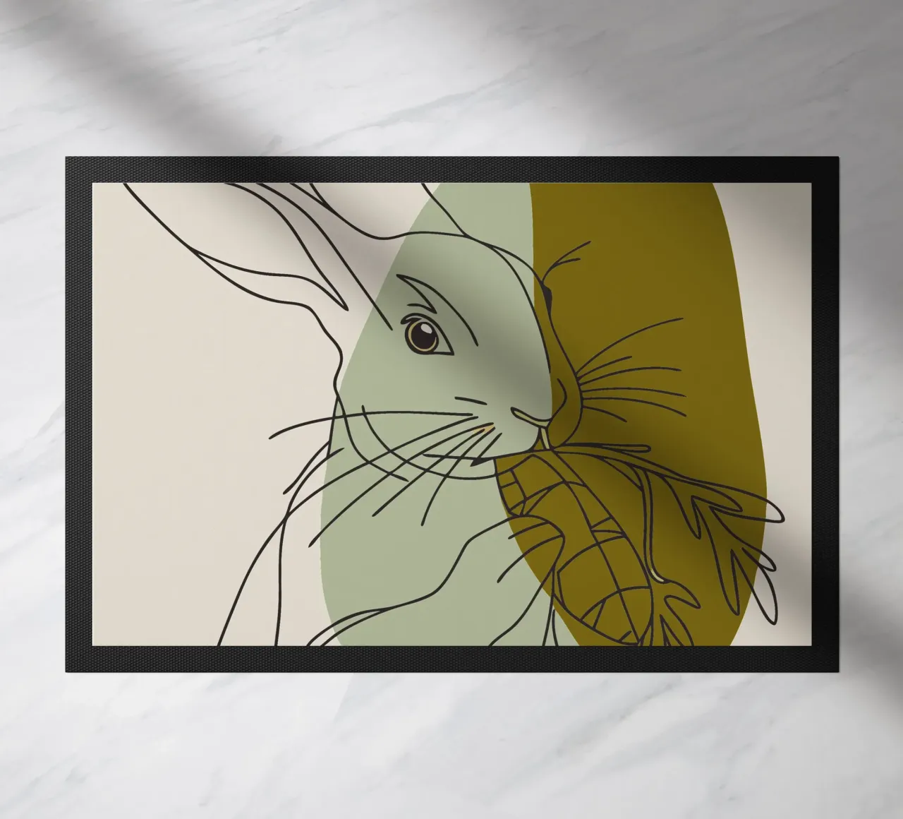 Rabbit Eats Carrots doormat by RELAXING TOUCH