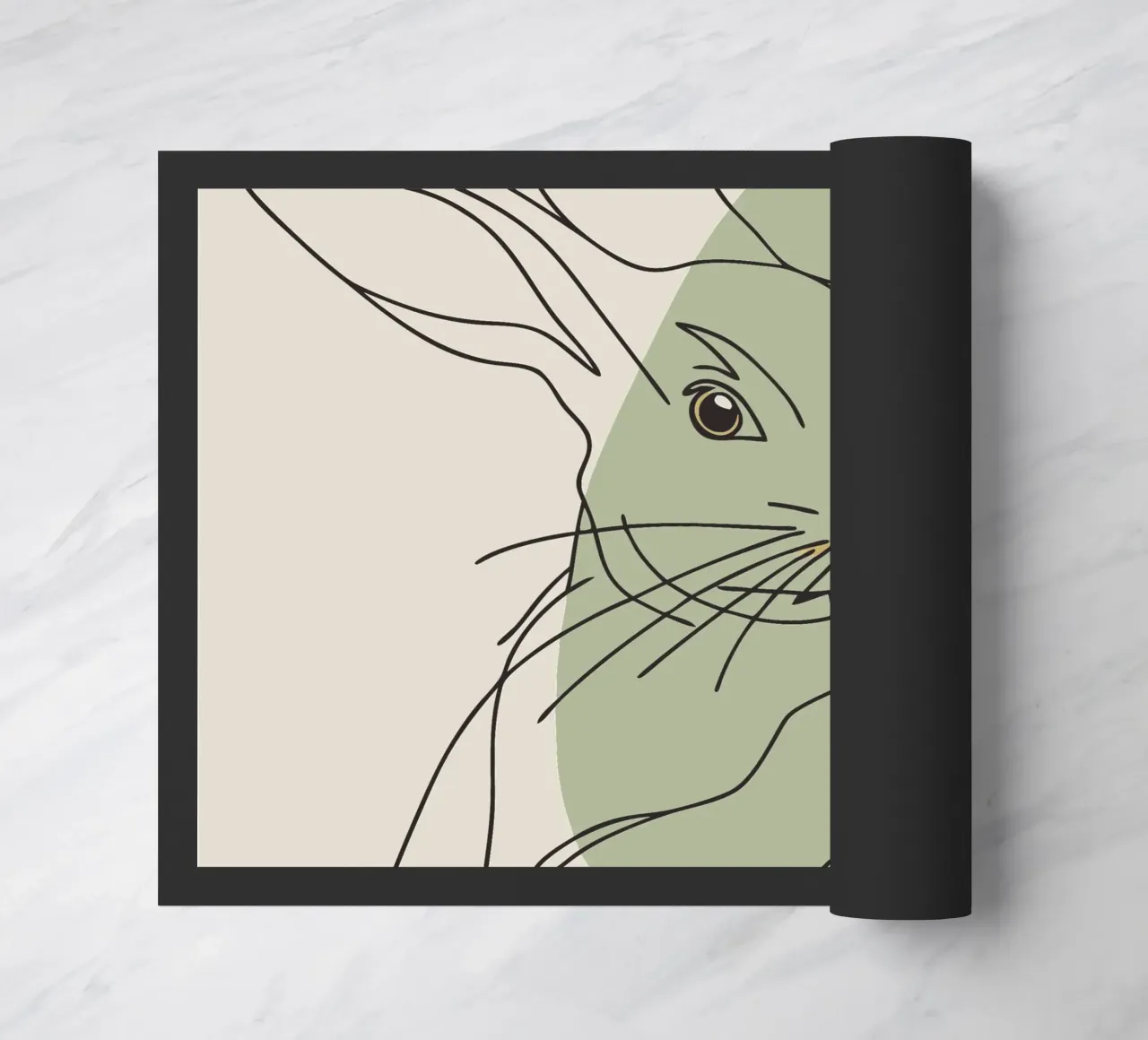 Rabbit Eats Carrots doormat by RELAXING TOUCH