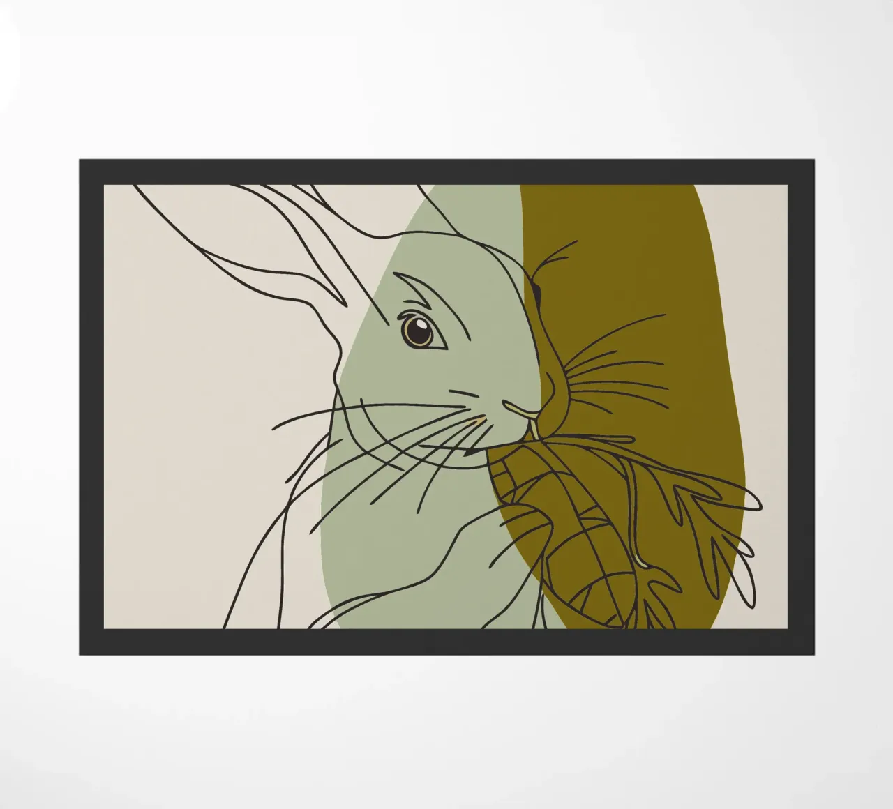 Rabbit Eats Carrots doormat by RELAXING TOUCH