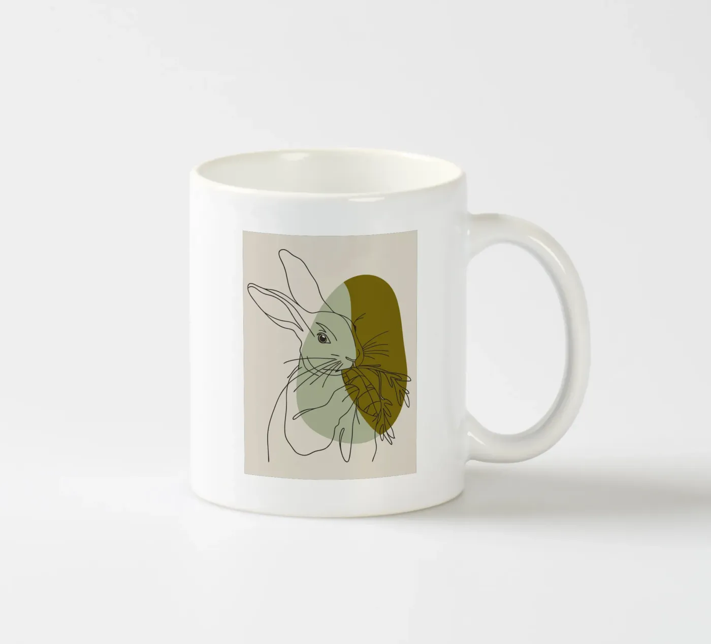 Rabbit Eats Carrots ceramic mug by RELAXING TOUCH