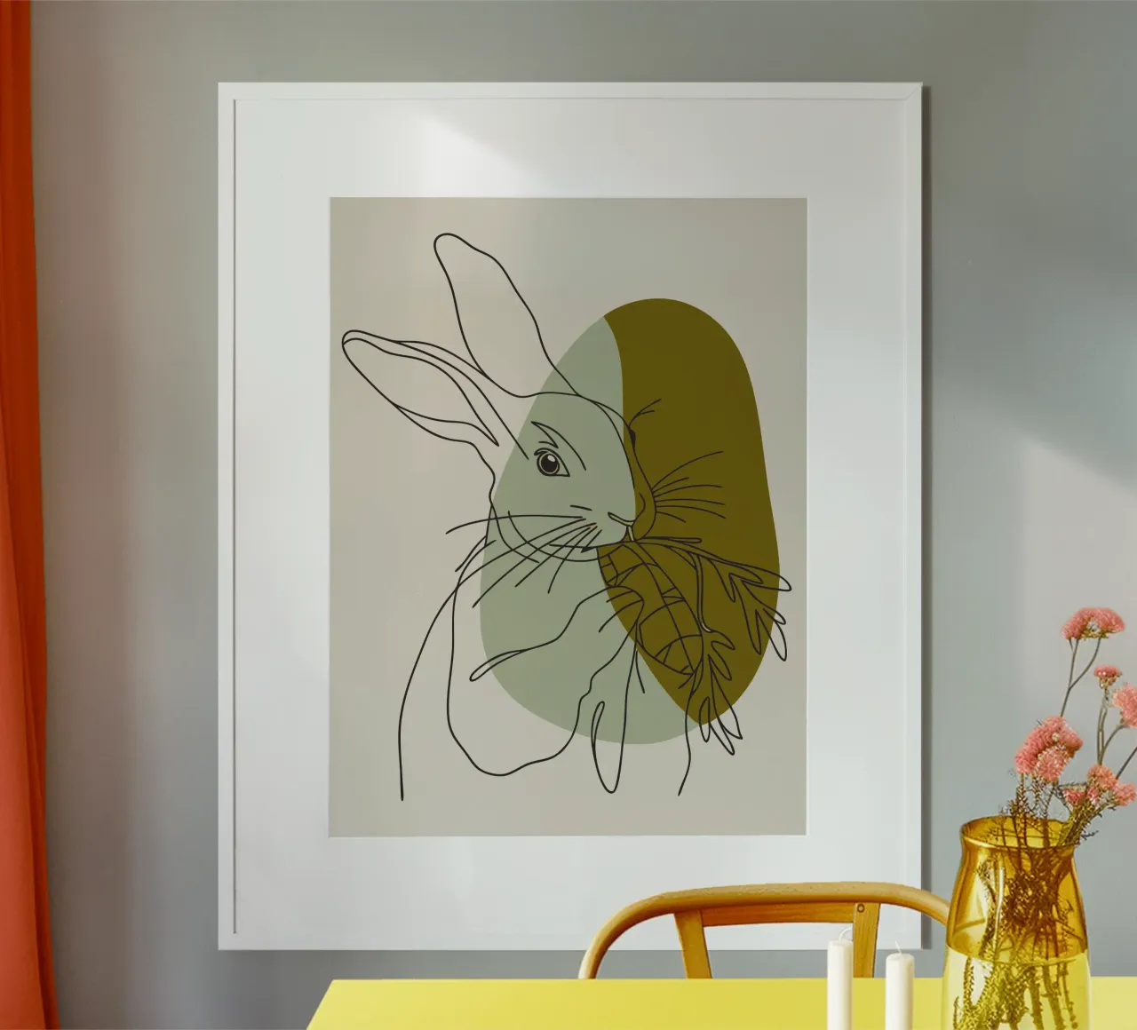 Rabbit Eats Carrots poster by RELAXING TOUCH