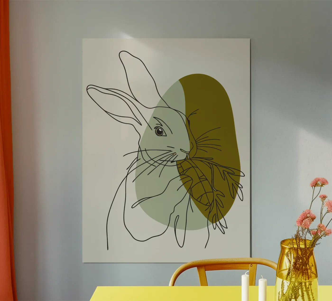 Rabbit Eats Carrots poster by RELAXING TOUCH