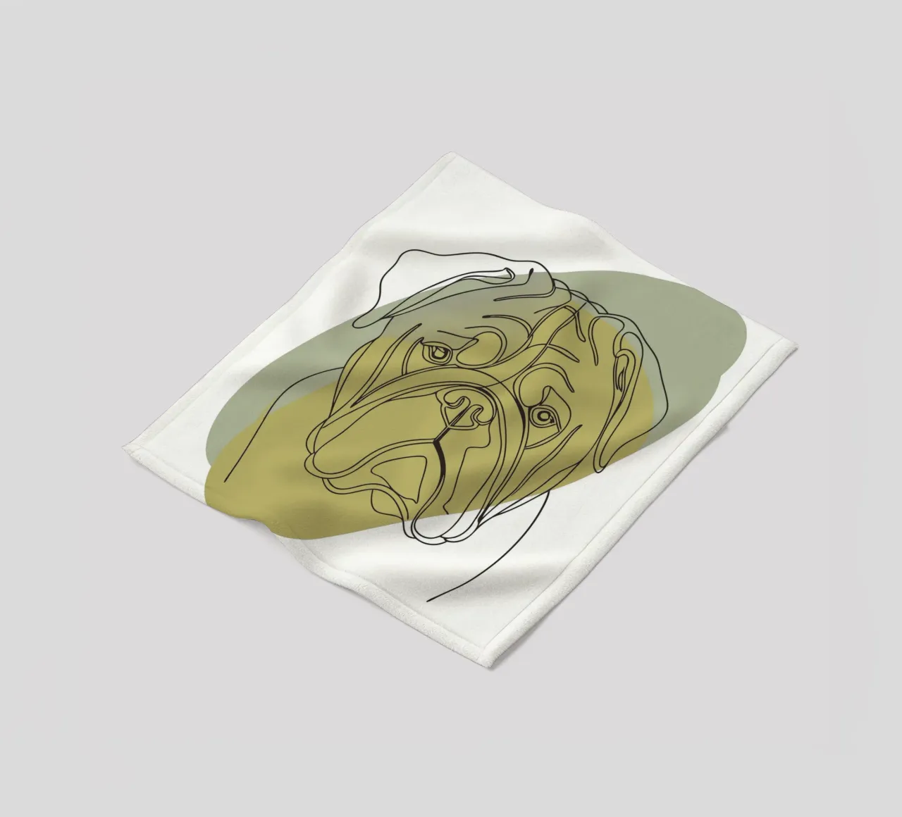 Minimalist Dog Head fleece blanket by RELAXING TOUCH