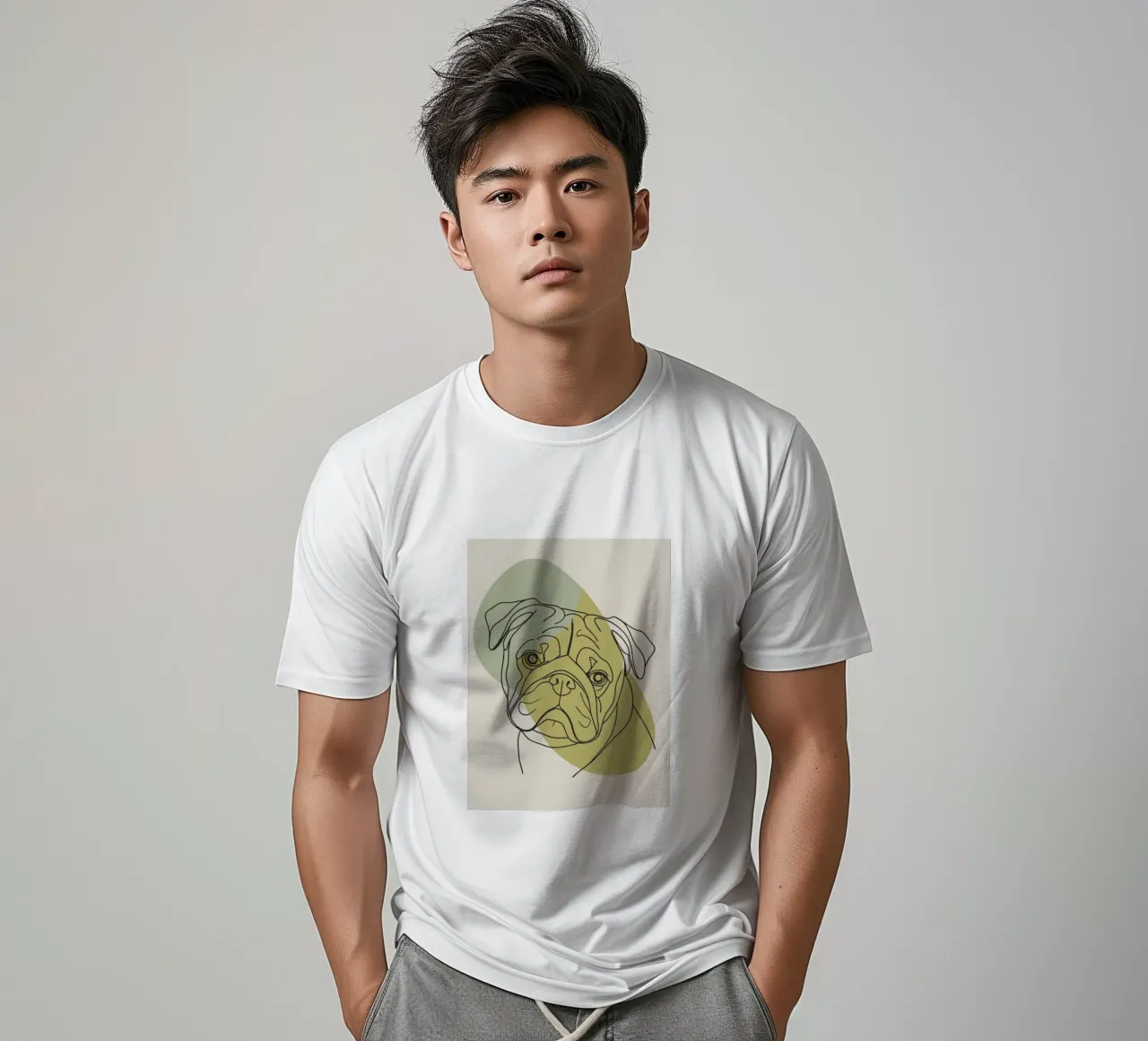 Testa di cane minimalista t-shirt da RELAXING TOUCH
