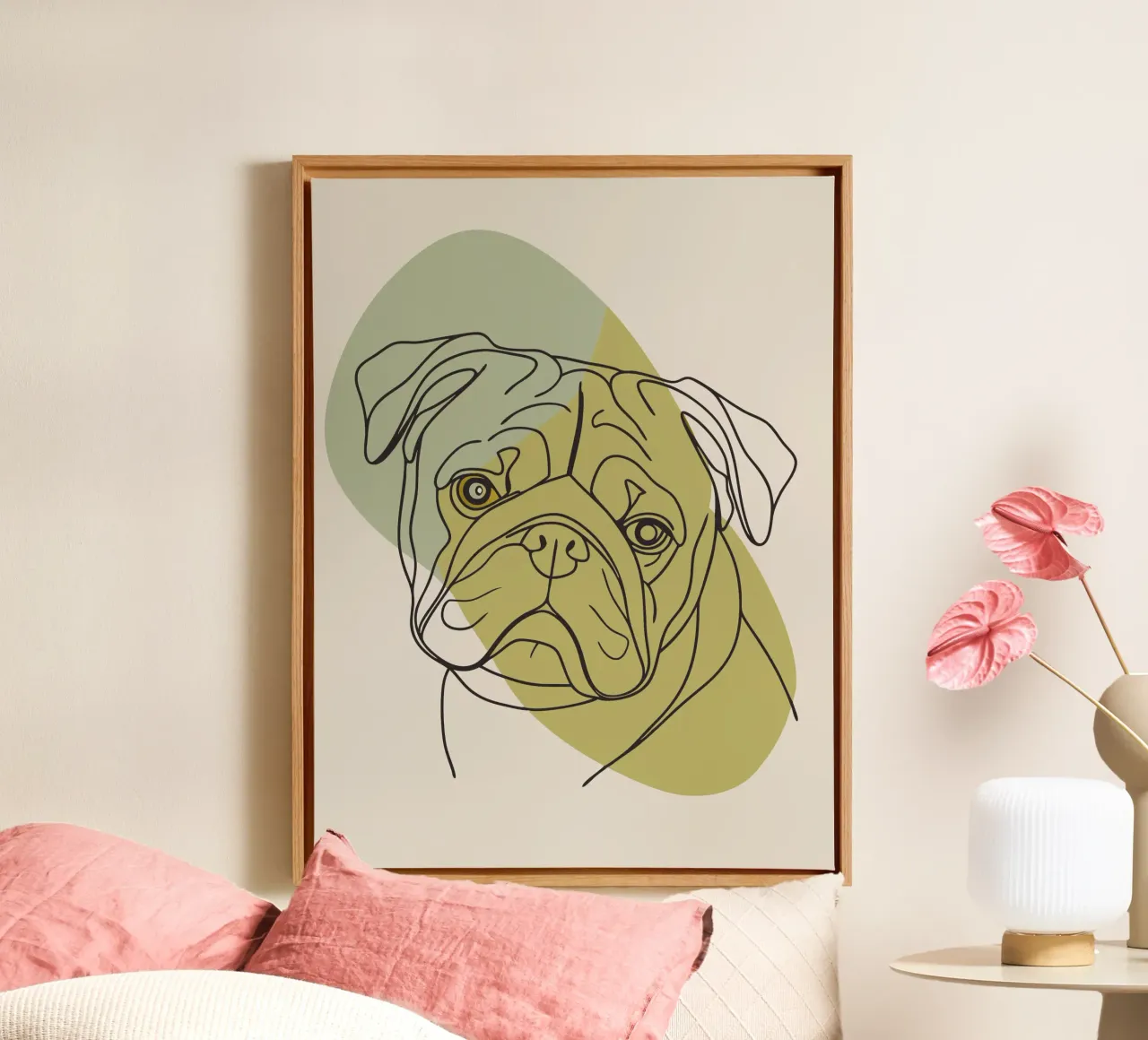 Minimalist Dog Head canvas by RELAXING TOUCH