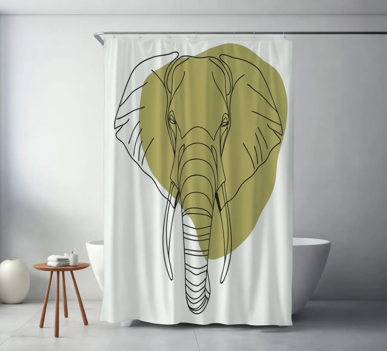 Minimalist Elephant shower curtain by RELAXING TOUCH
