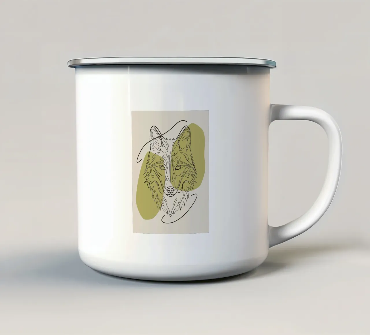 Lupo minimalista tazza in smalto da RELAXING TOUCH
