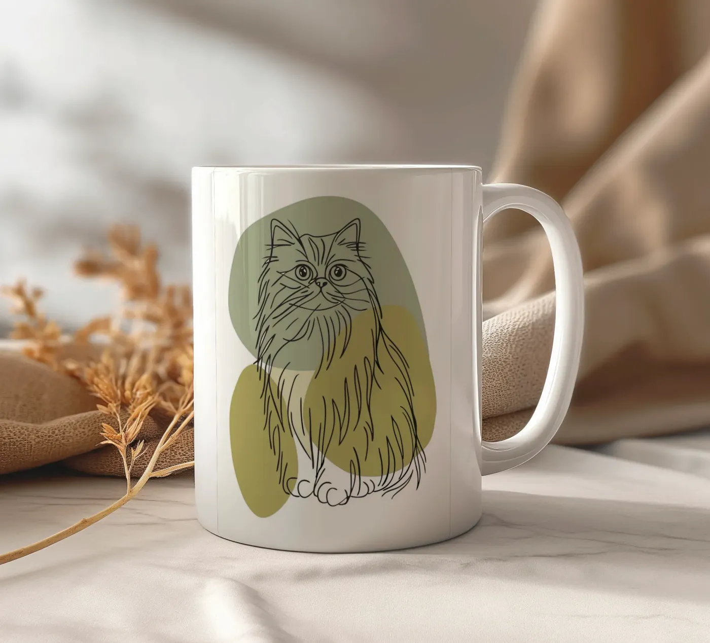 Cat ceramic mug by RELAXING TOUCH