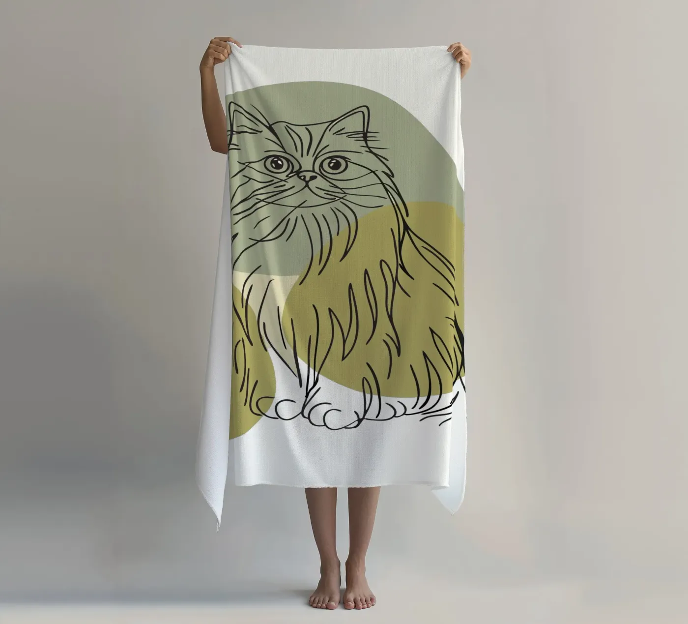 Cat beach towel by RELAXING TOUCH