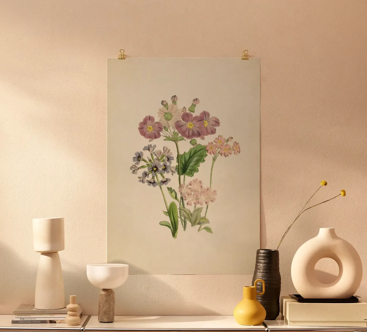 Jane Loudon Primula Print - Vintage Botanische Bloemsierkunst poster van ClubArt