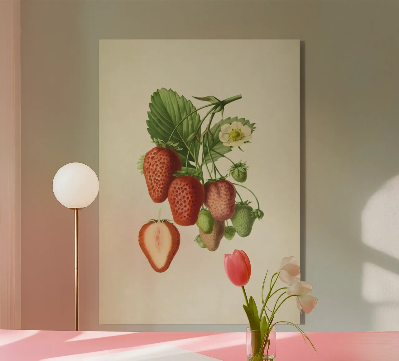 Stampa botanica di fragole d'epoca - Arte della frutta in cucina plexiglass da ClubArt