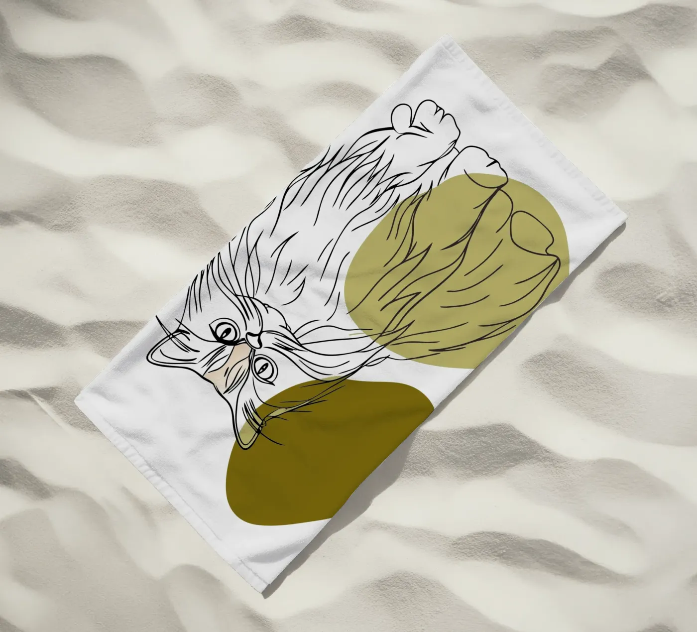 Cat beach towel by RELAXING TOUCH