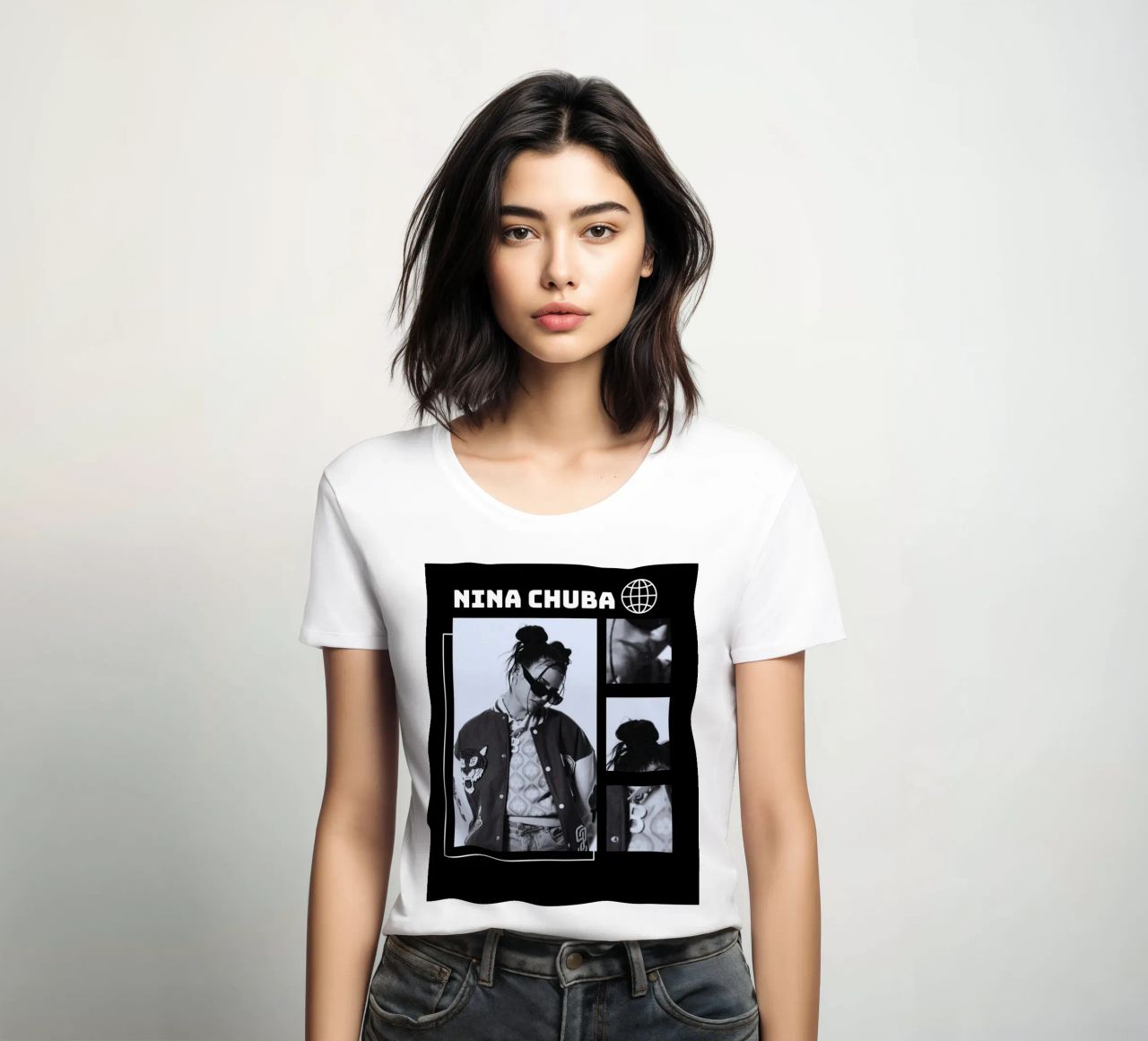 Porträt Nina Chuba V1 Frauen T-Shirt von Vintage explorer