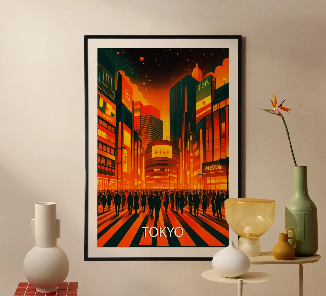 skyline di tokyo pittura vettoriale carta hahnemühle da adzkiya