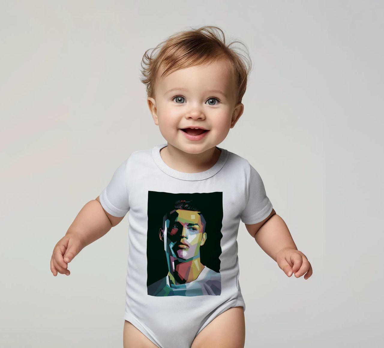 CR7 Pop Art | WPAP Kurzarm Babybody von Alkahfsmart