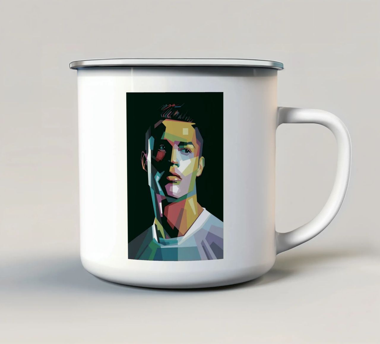 CR7 Pop Art | WPAP Emaille Tasse von Alkahfsmart