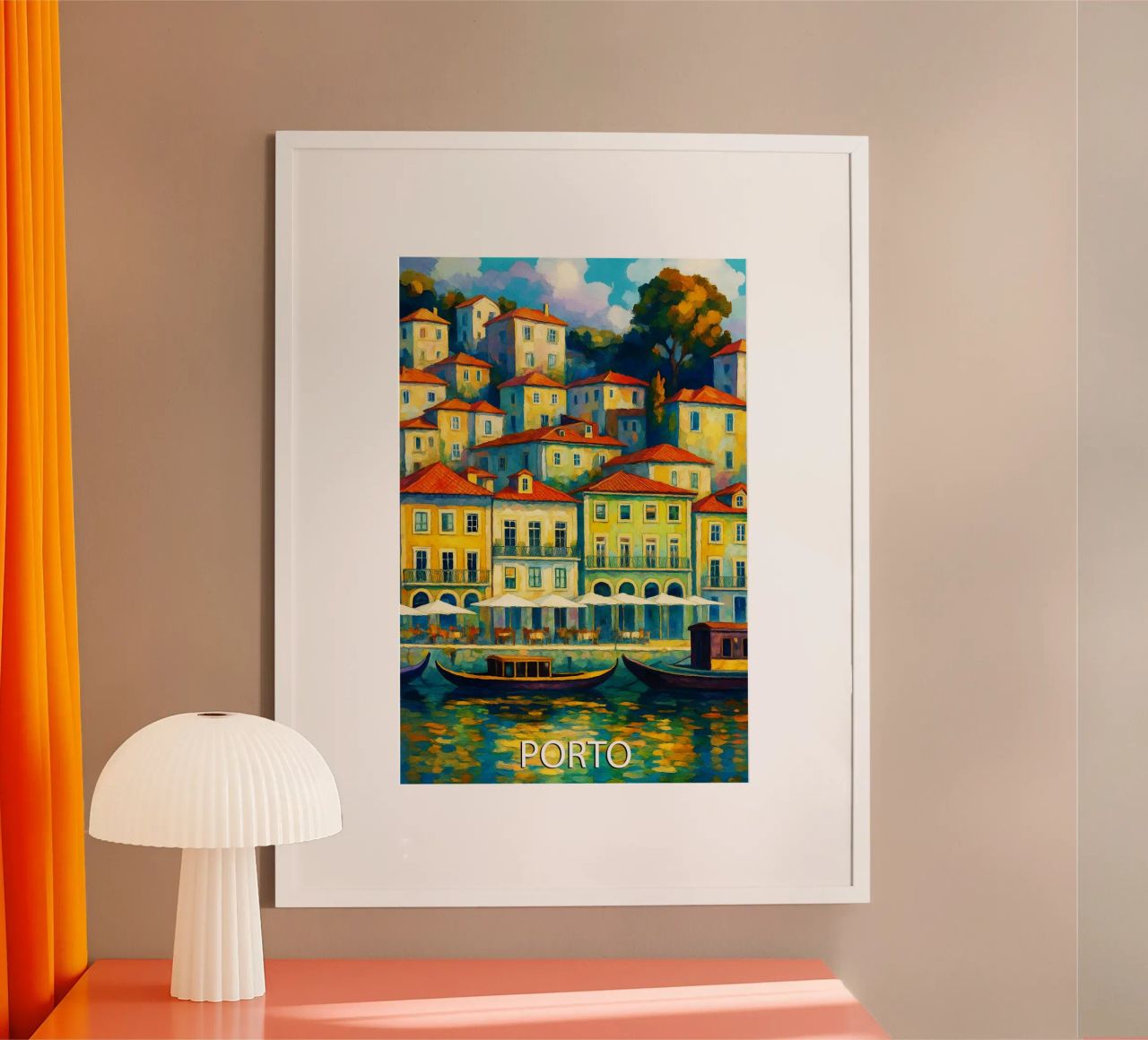 porto portugal skyline vector painting poster de adzkiya