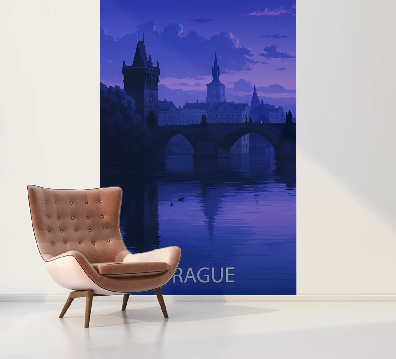 peinture vectorielle de l'horizon de Prague papier peint photo de adzkiya