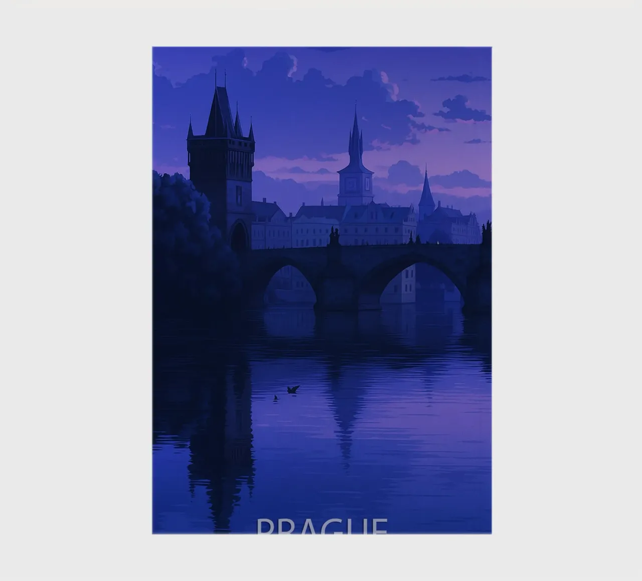 praag skyline vector schilderij notitieboek van adzkiya