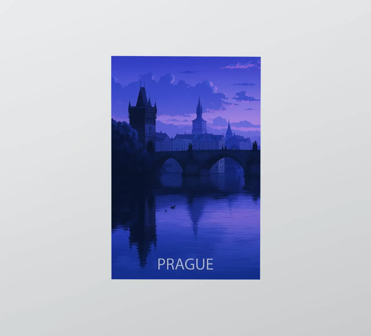 prague skyline vektor malerei Sticker von adzkiya