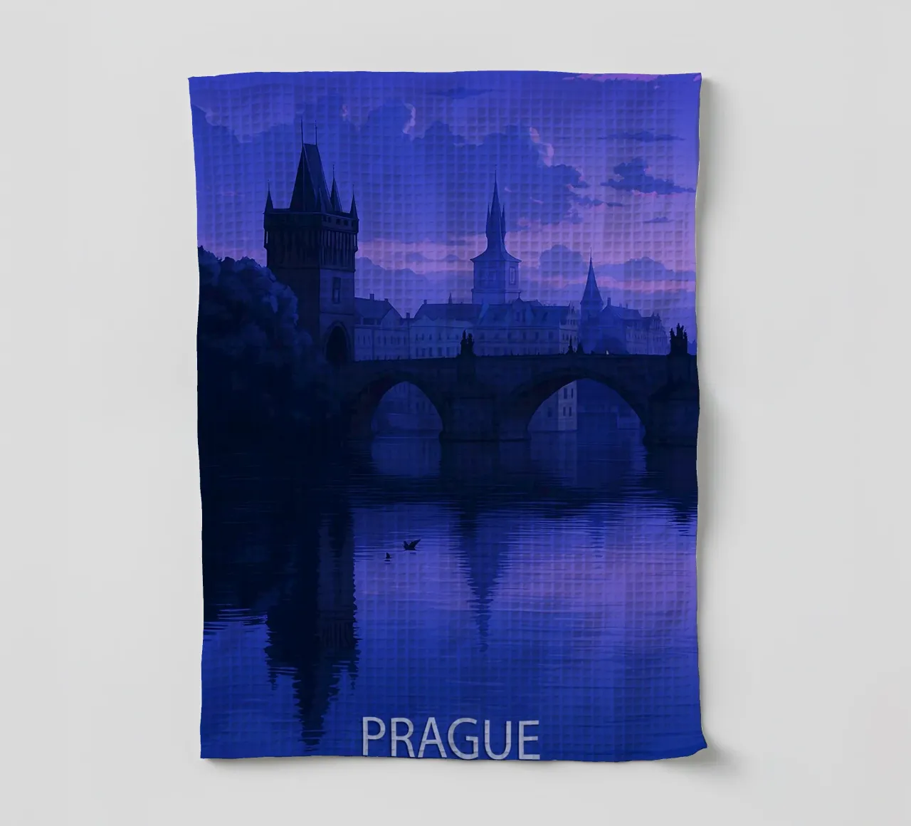 pragua skyline pittura vettoriale canovaccio da cucina da adzkiya