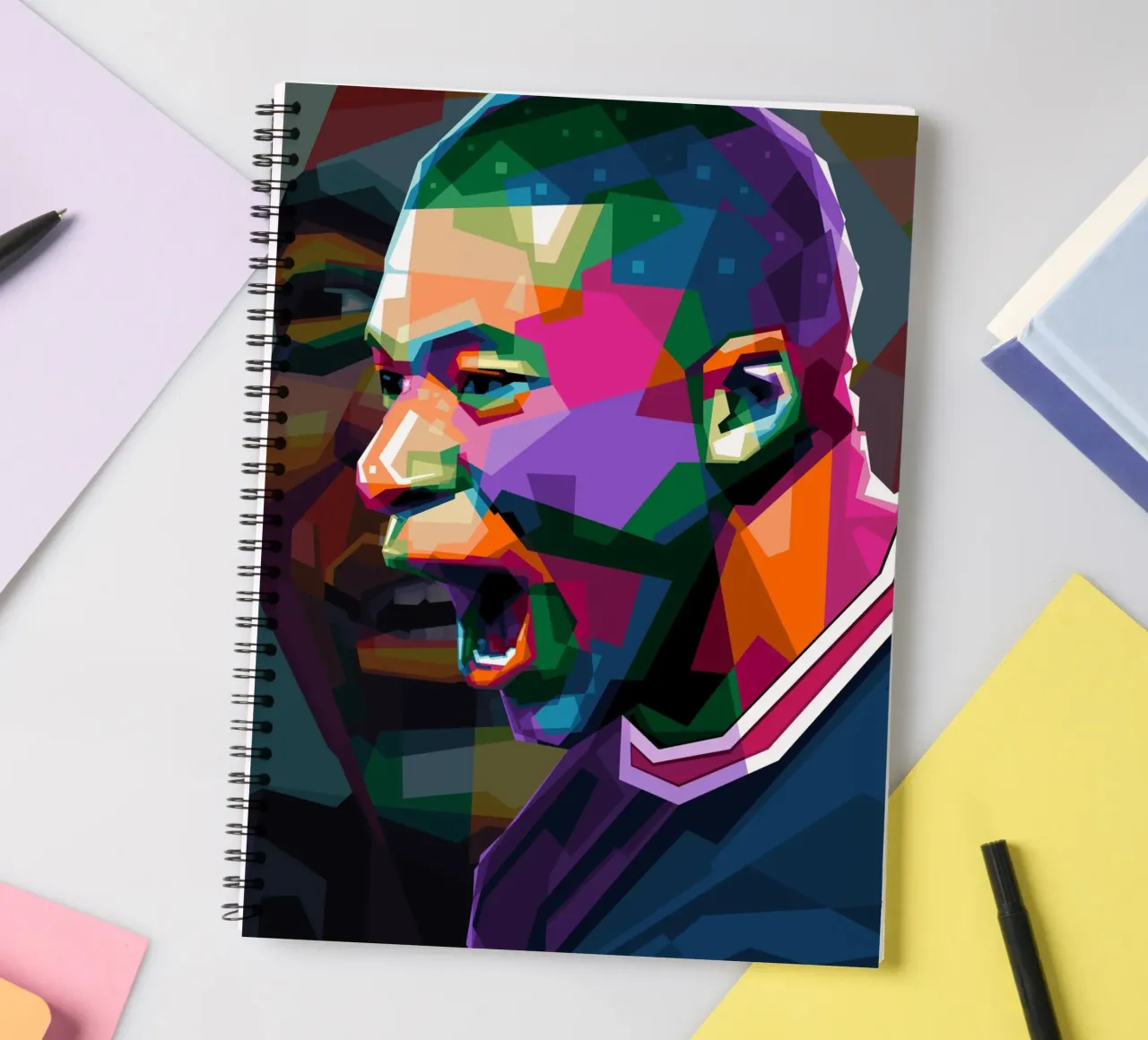 Mbappe WPAP spiral notebook by Alkahfsmart