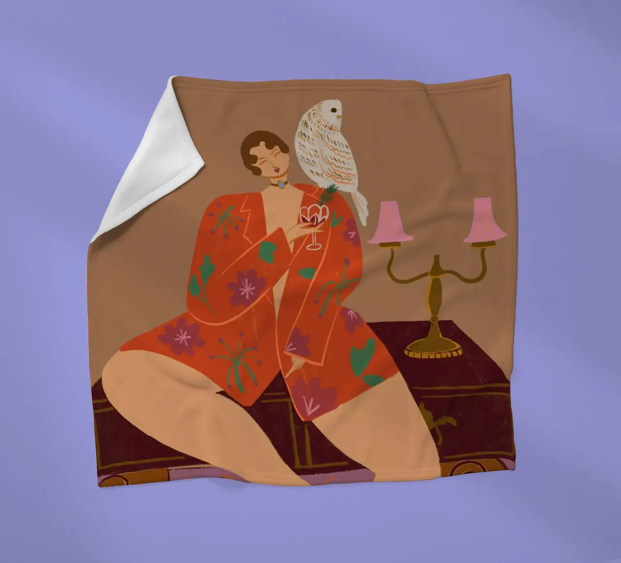 Cheers To The Wise Old Owl coperta in pile da Arty Guava