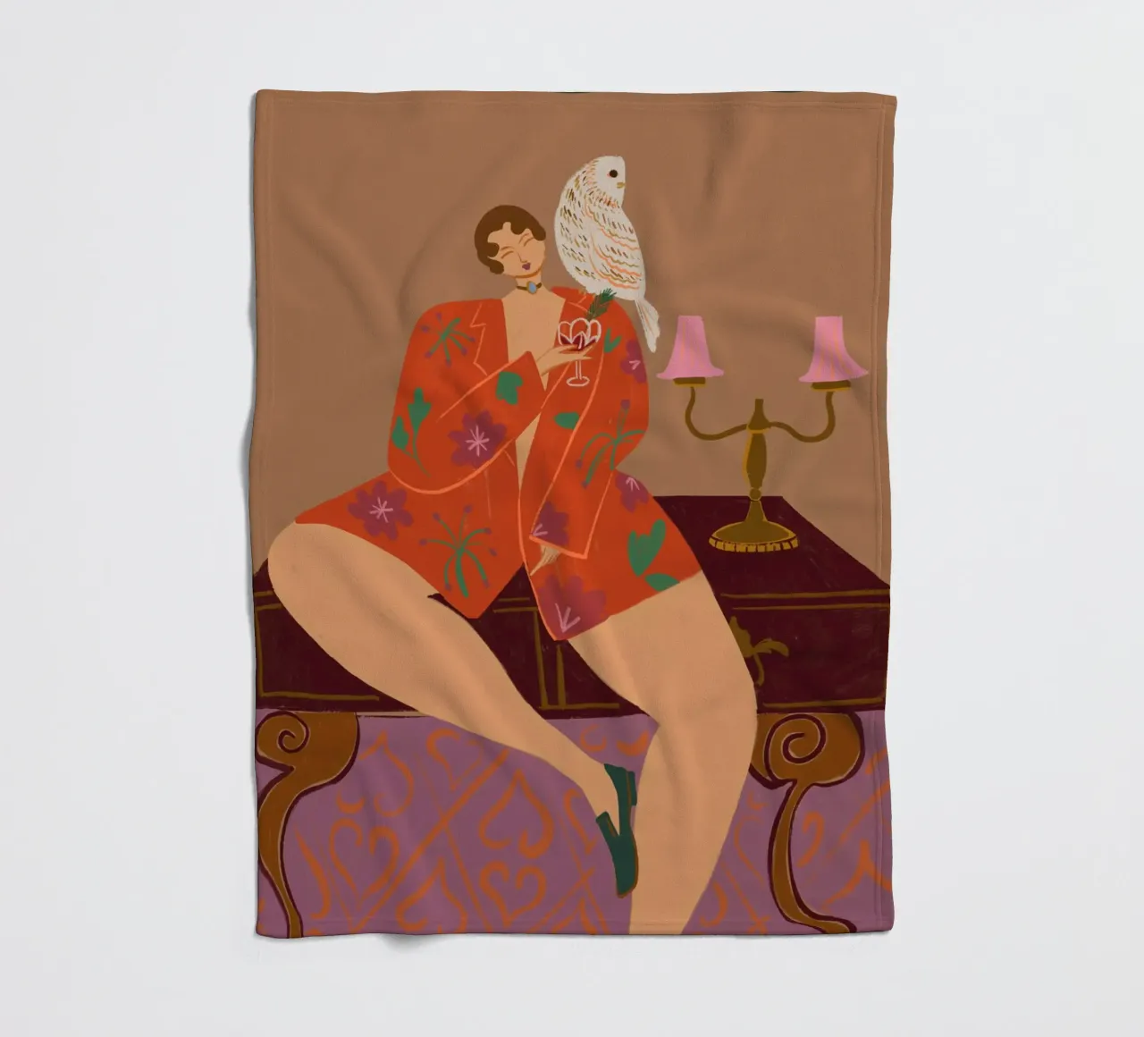 Cheers To The Wise Old Owl coperta in pile da Arty Guava
