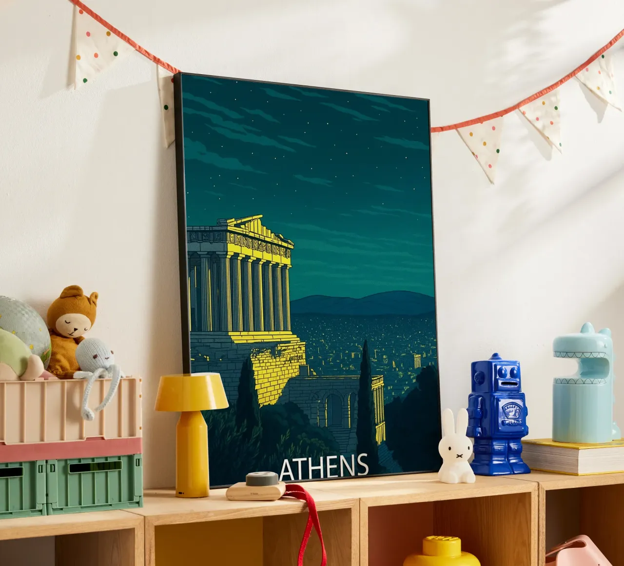 athen skyline vektor malerei Alu-Dibond von adzkiya