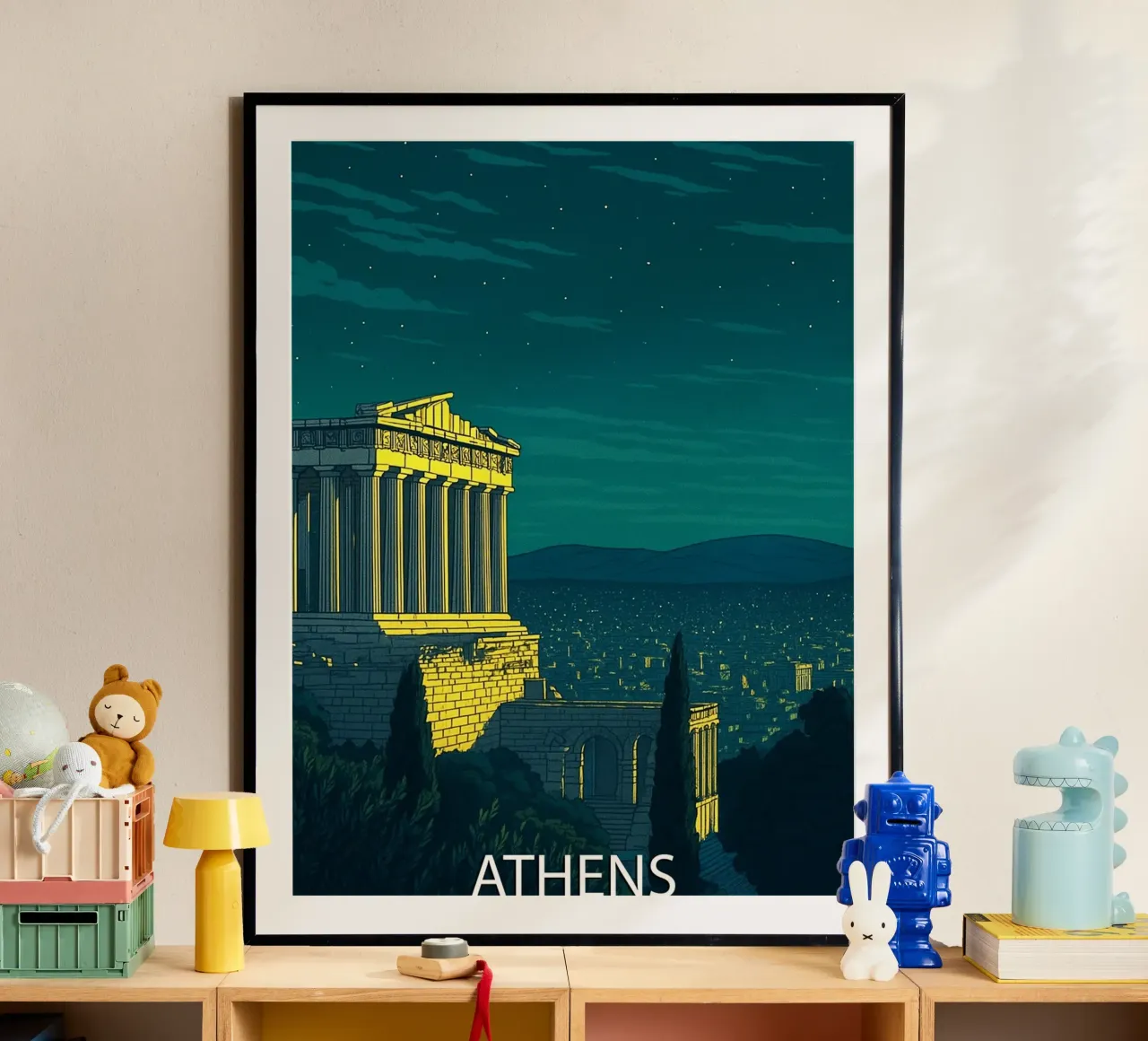 athens skyline vector painting hahnemühle de adzkiya