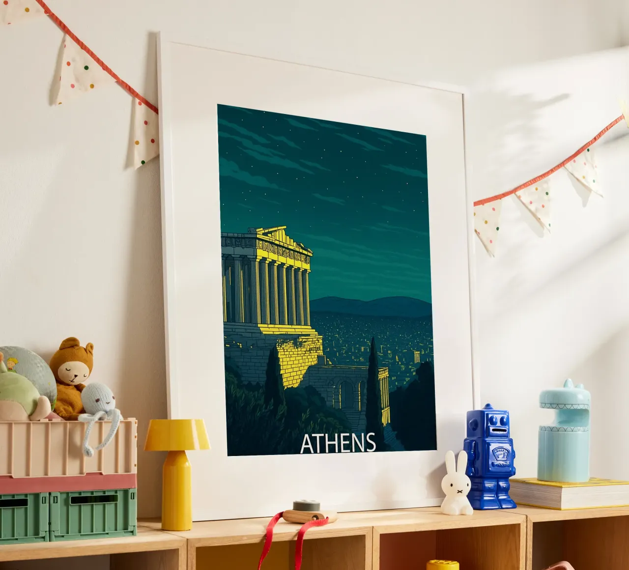 athens skyline vector painting hahnemühle de adzkiya