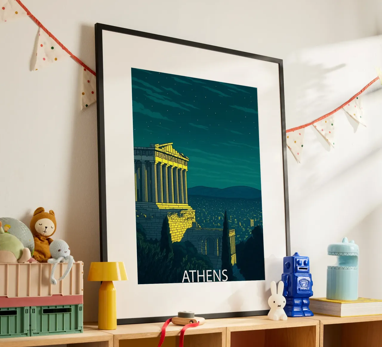 athens skyline vector painting hahnemühle de adzkiya