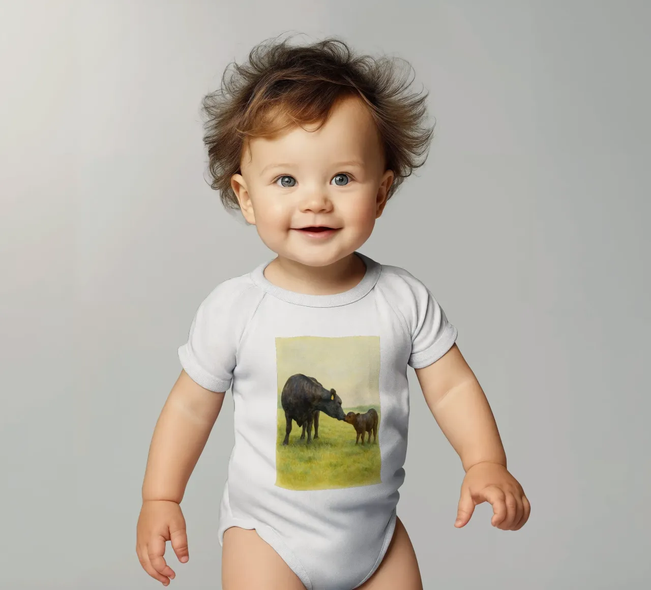 Kuh Malerei Zeichnung Kurzarm Babybody von lauraa