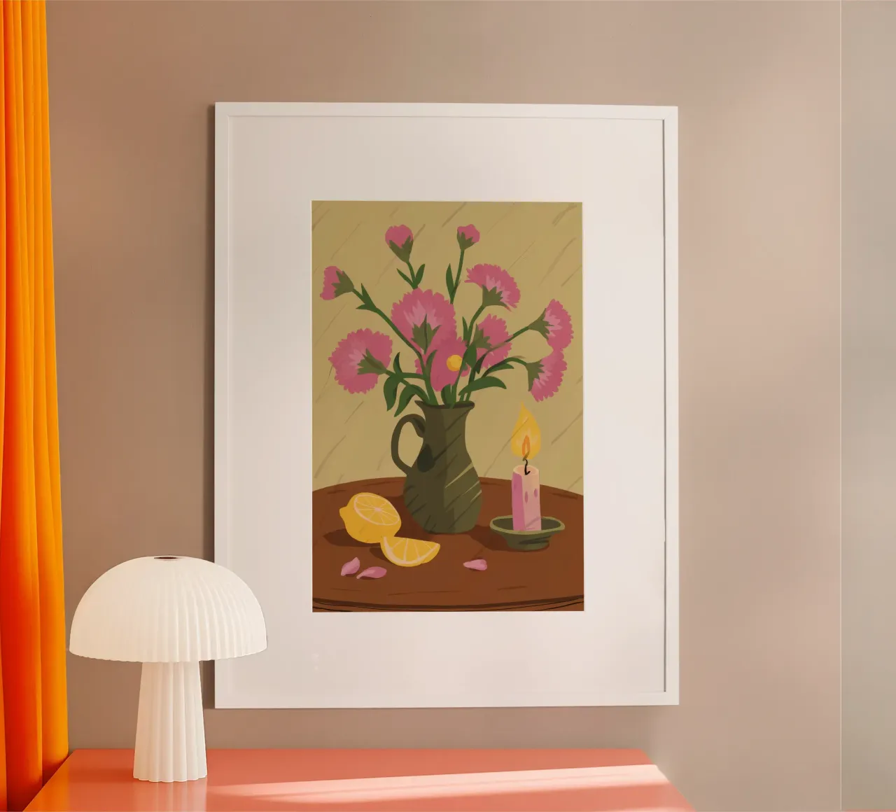 Fiore rosa a lume di candela poster da Lumie Layers