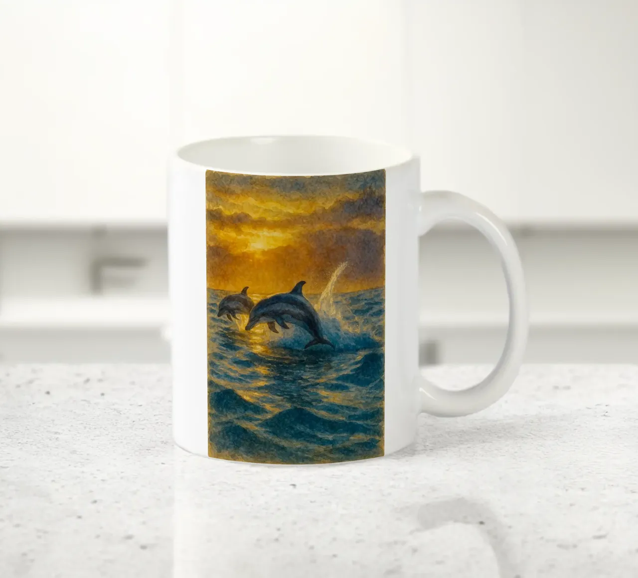 Delphin Malerei Zeichnung Keramik Tasse von lauraa