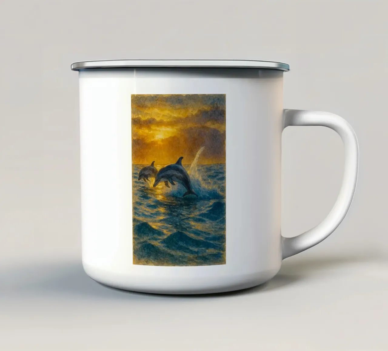 Delphin Malerei Zeichnung Emaille Tasse von lauraa