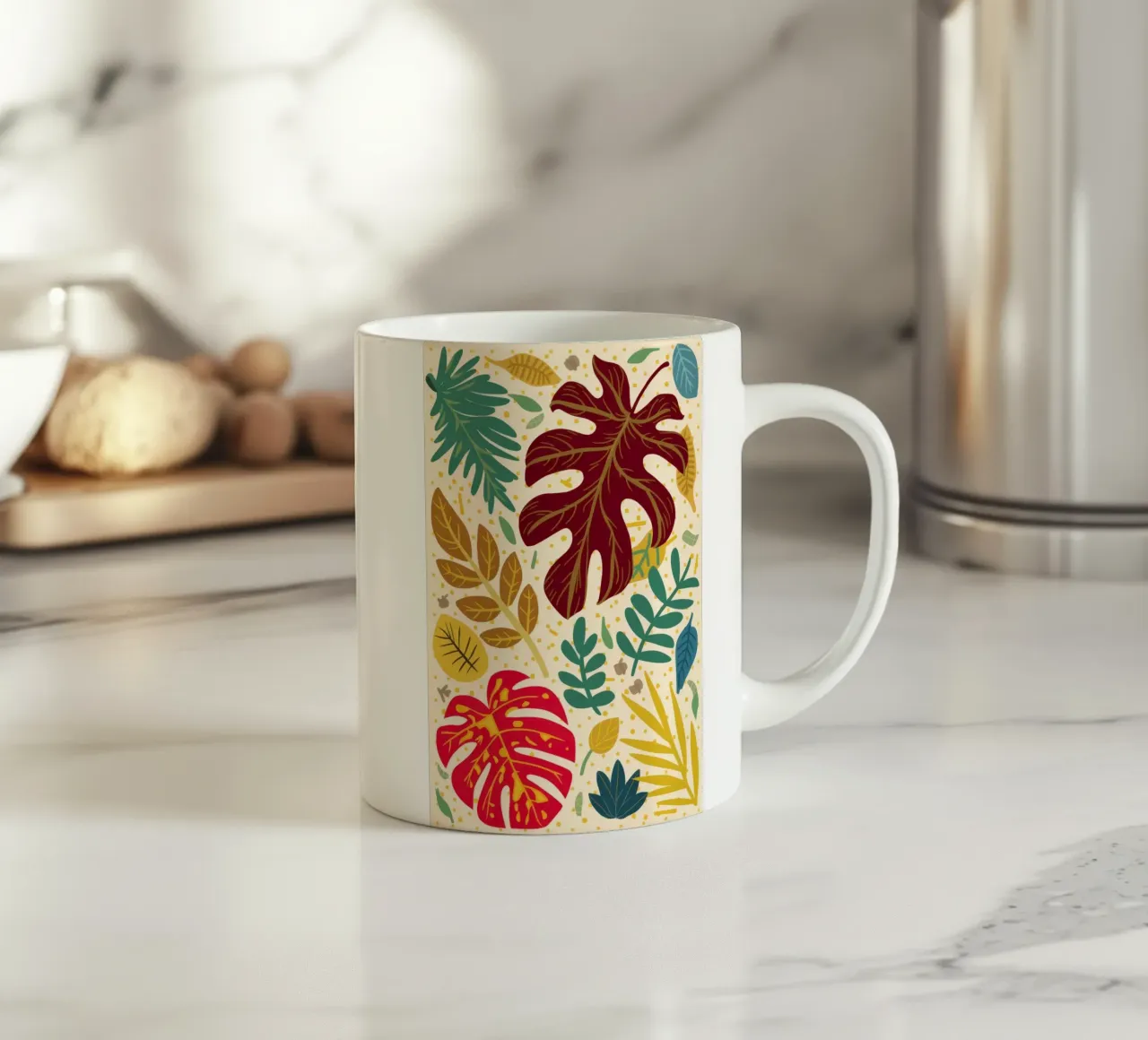 Ora d'oro Monstera tazza in ceramica da Grande Serene