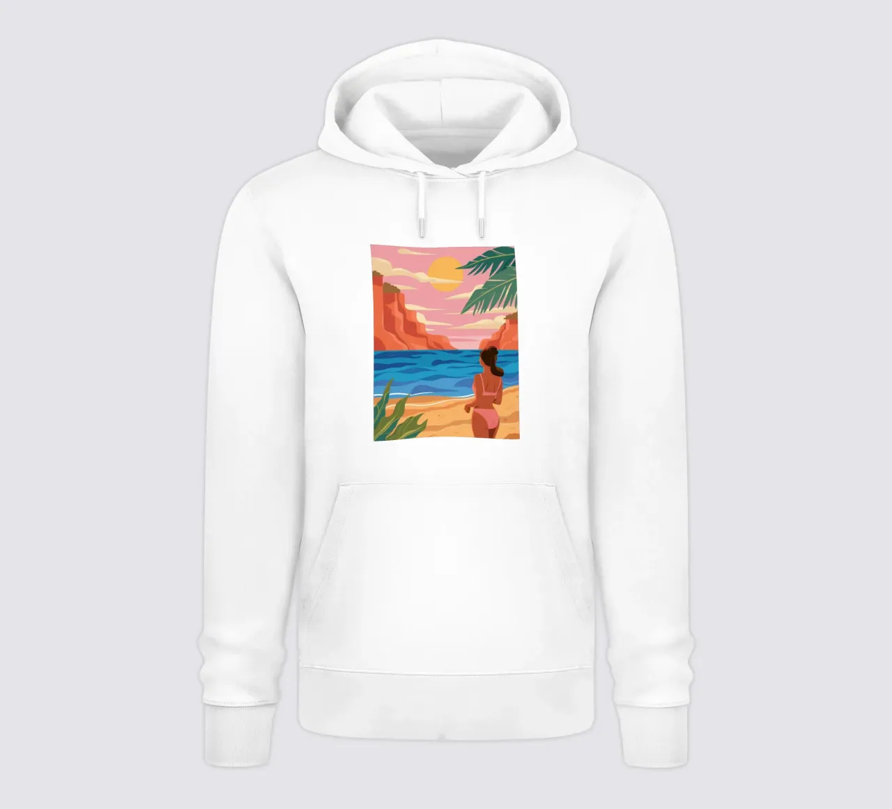 Tramonto con sguardo sulla spiaggia felpa con cappuccio da Lumie Layers