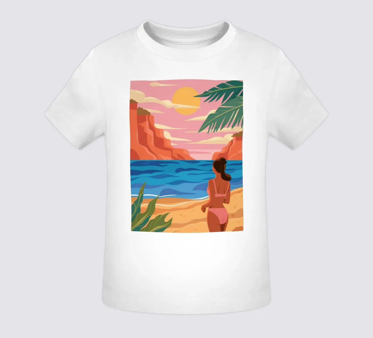 Tramonto con sguardo sulla spiaggia maglietta neonato da Lumie Layers