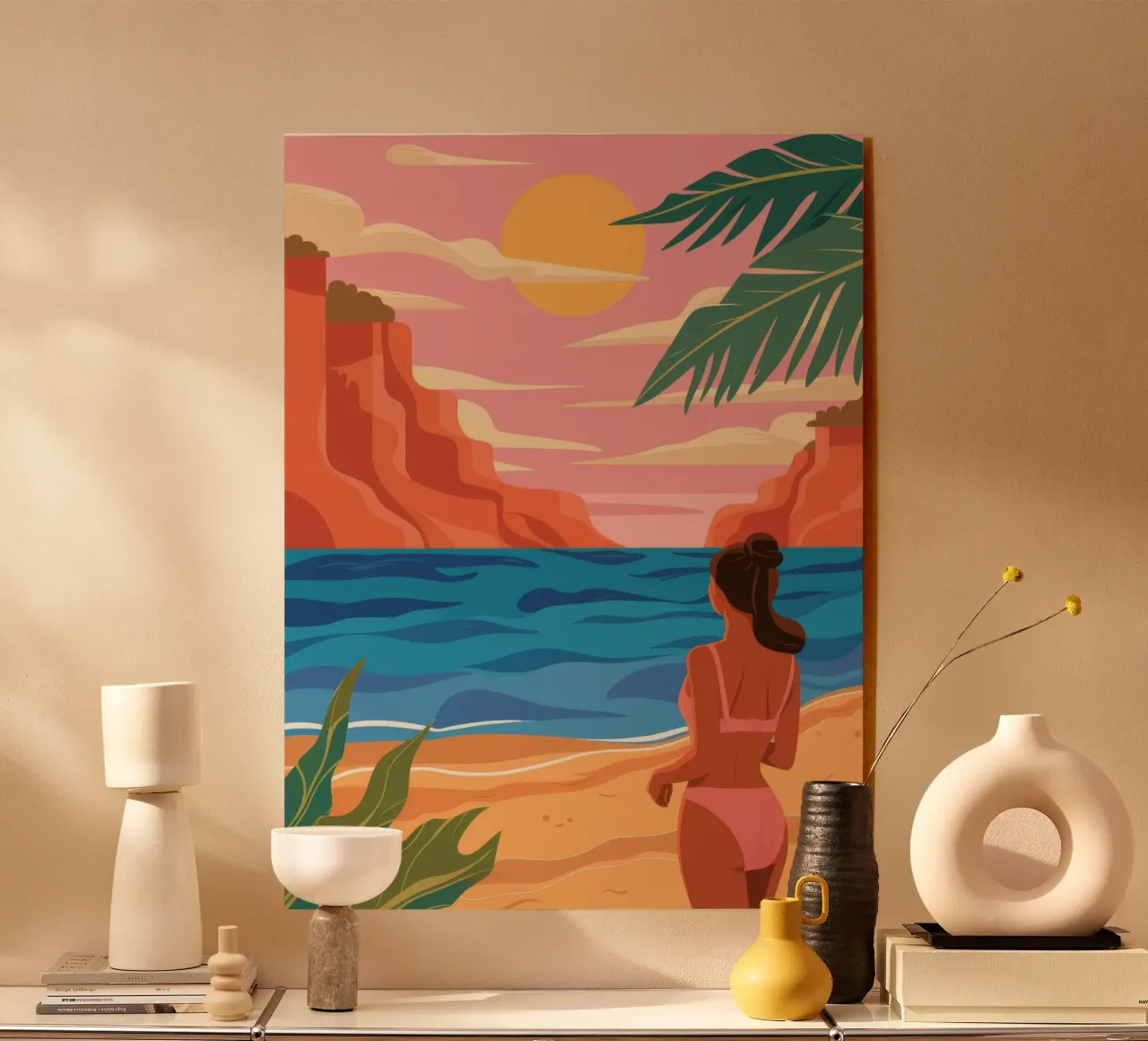 Tramonto con sguardo sulla spiaggia plexiglass da Lumie Layers