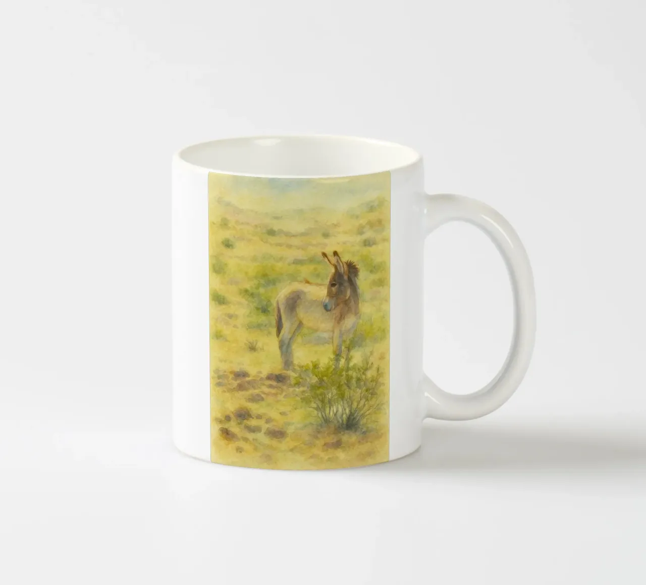 donkey painting drawing ceramic mug by lauraa