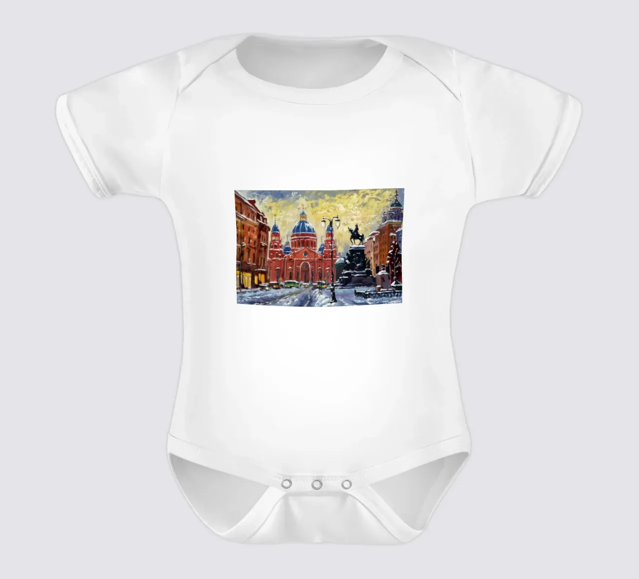 Monumental Square Radiance short-sleeve baby romper by Lush Essence