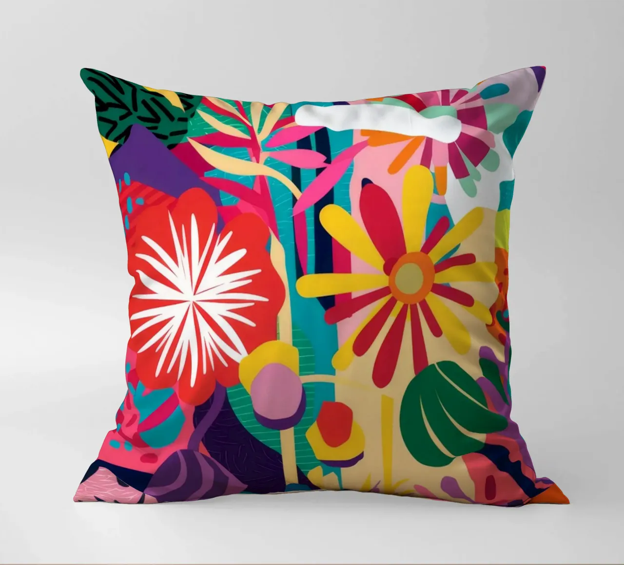 Neon Floral Kollision Kissen von Grande Serene