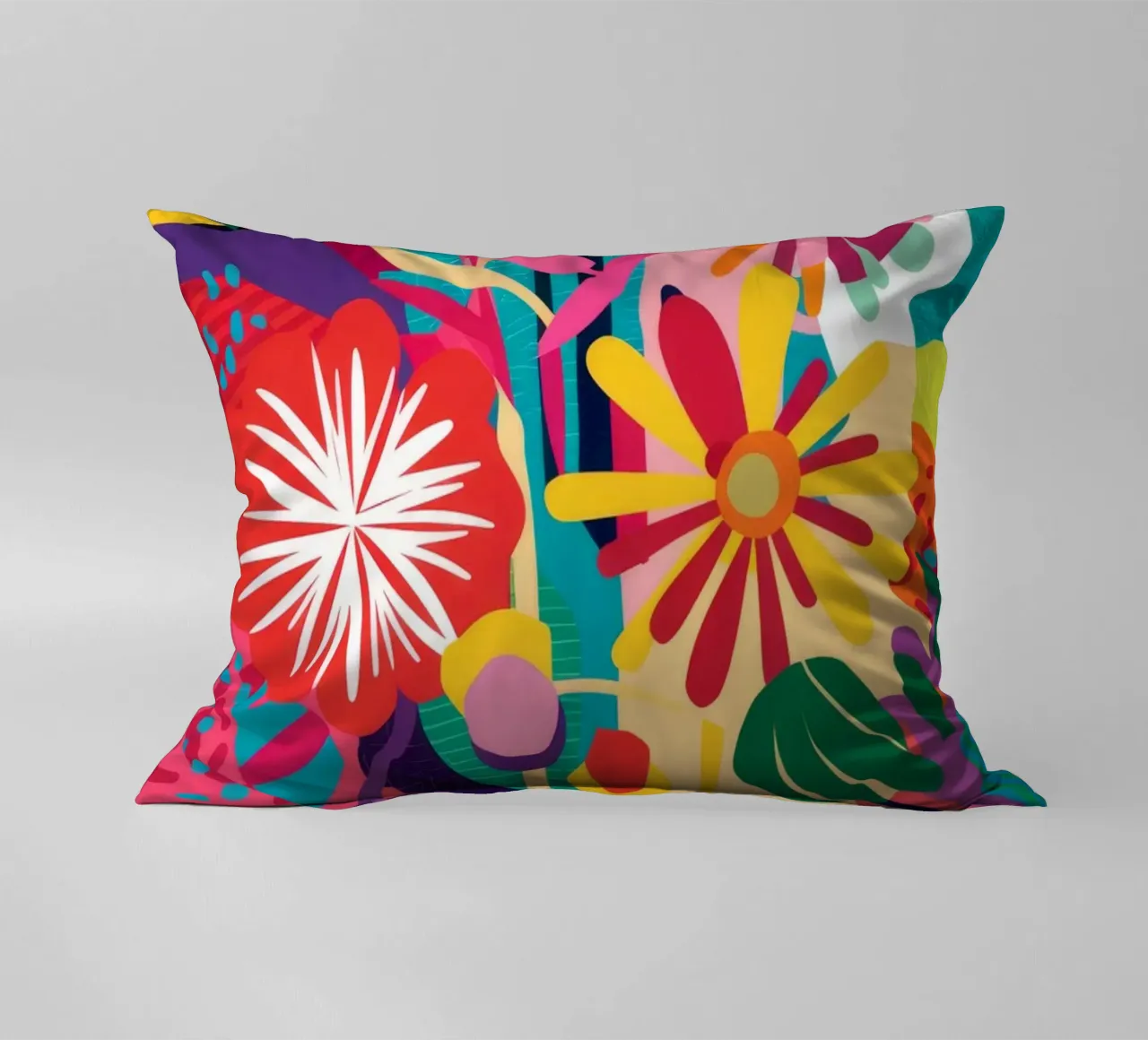 Neon Floral Kollision Kissen von Grande Serene