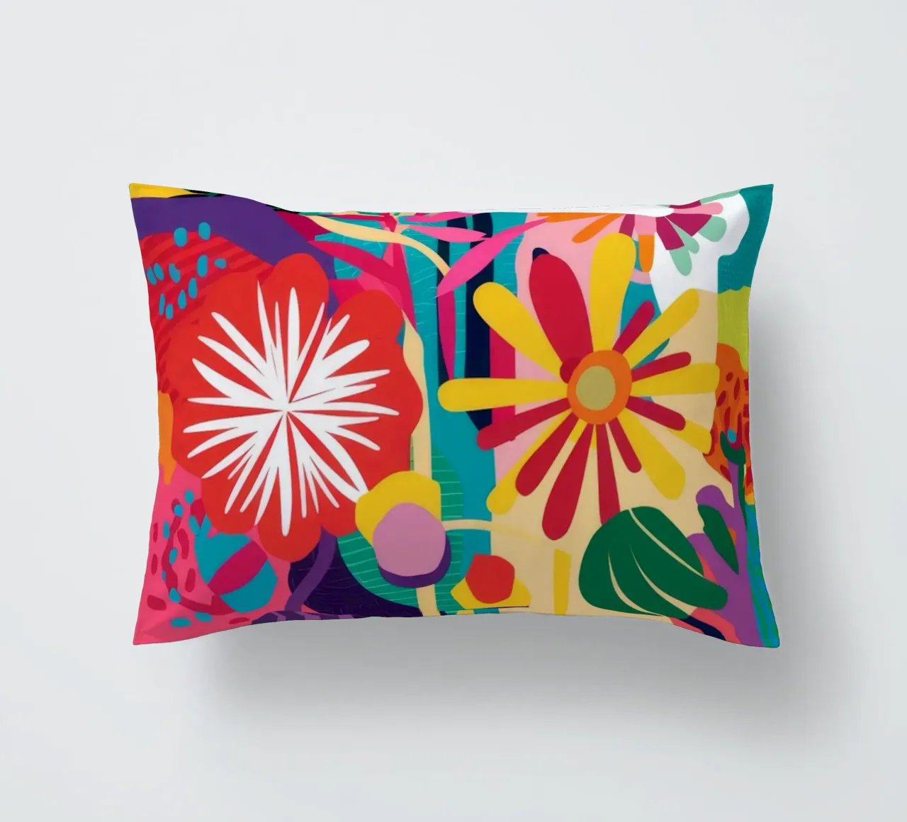 Neon Floral Kollision Kissen von Grande Serene