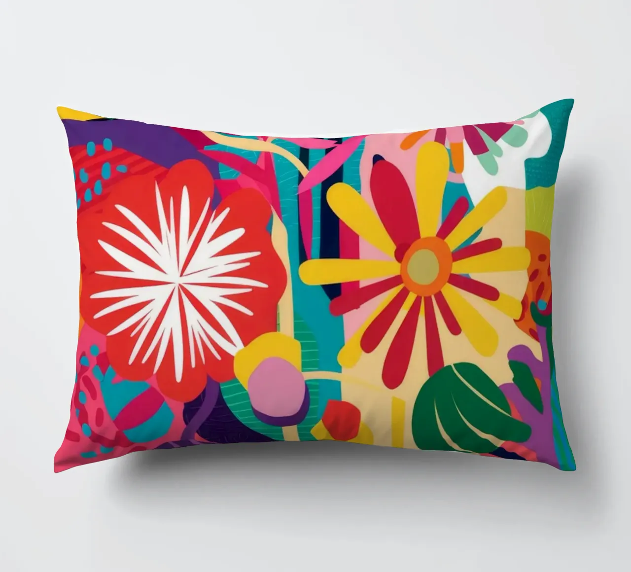Neon Floral Kollision Kissen von Grande Serene