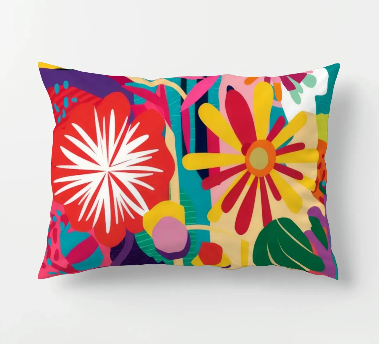Neon Floral Kollision Kissen von Grande Serene