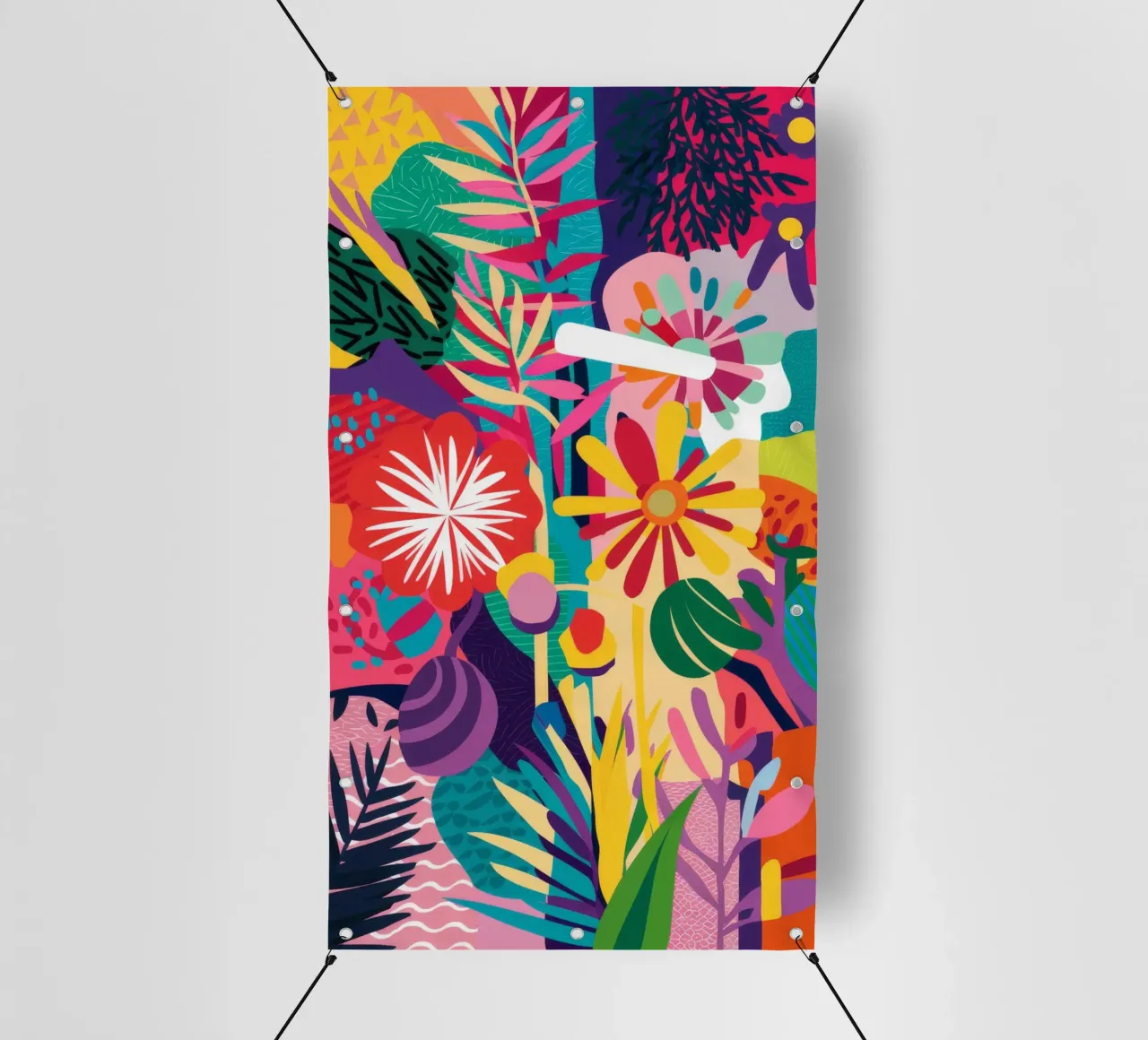 Collisione floreale al neon telo in pvc da Grande Serene