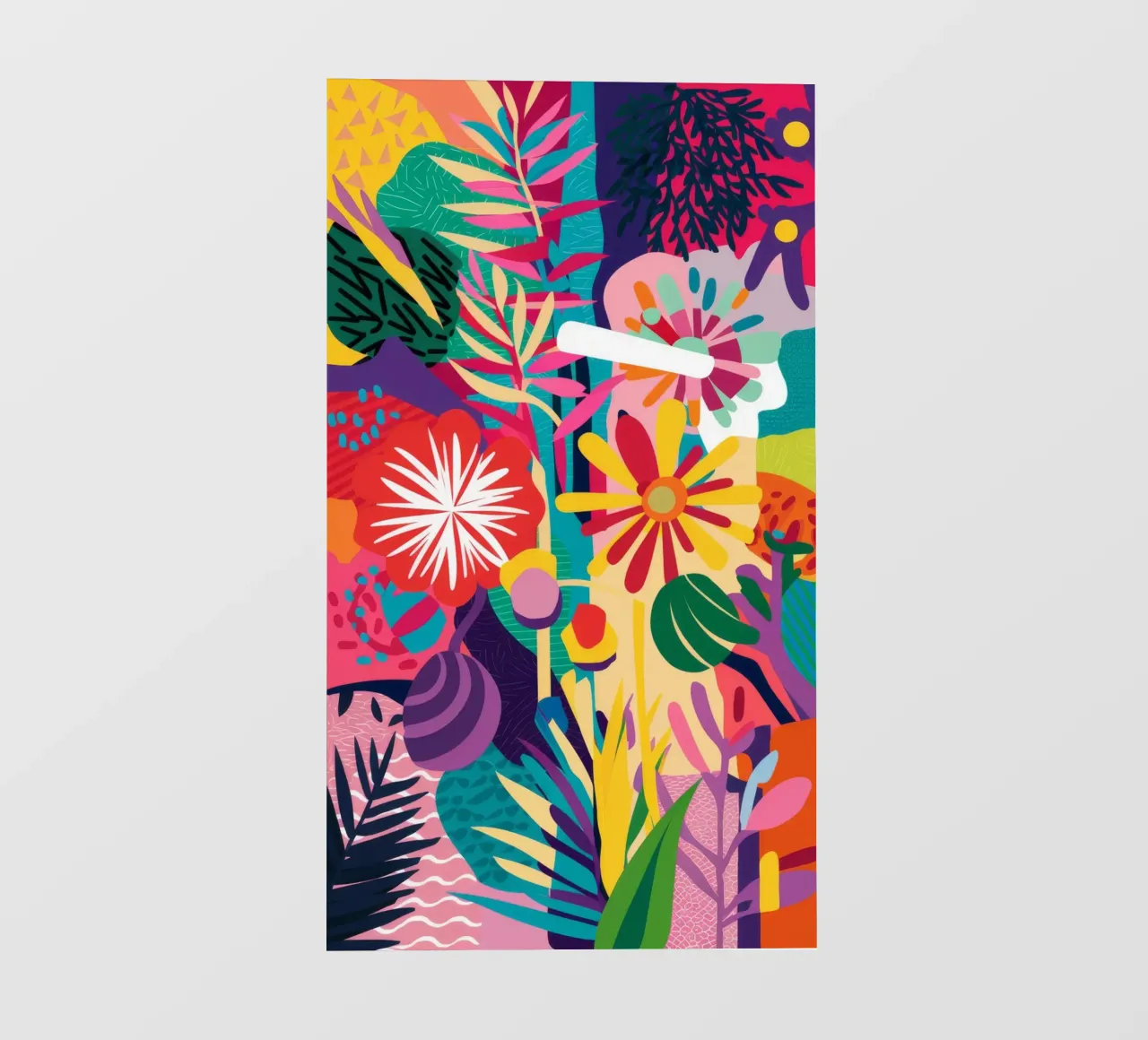 Collisione floreale al neon telo in pvc da Grande Serene